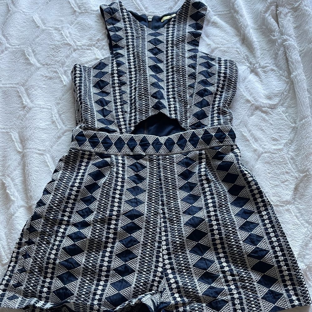 Soft Denim embroidered romper size small